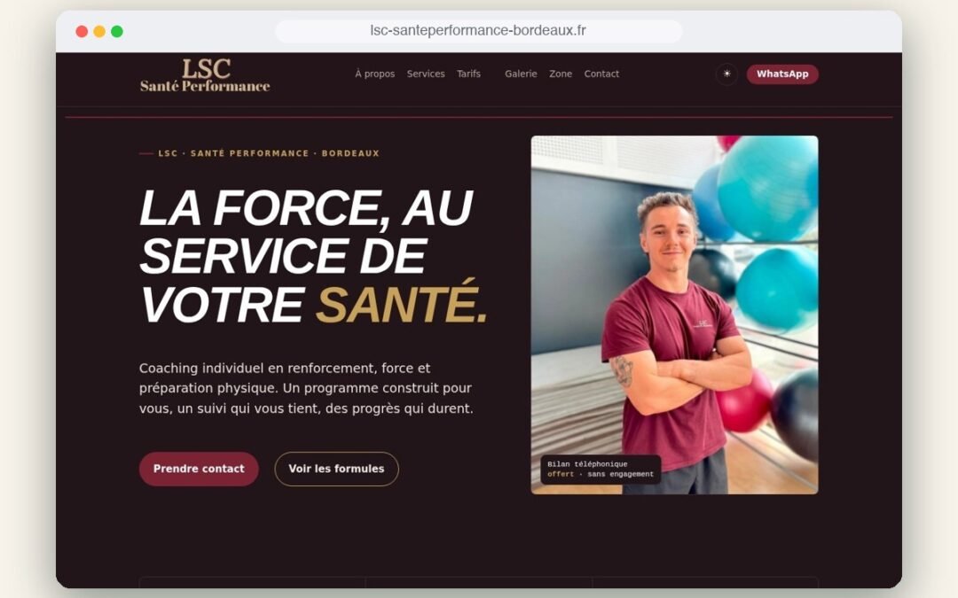LSC Santé Performance, coach sportif à Bordeaux — réalisation Studio BOPA